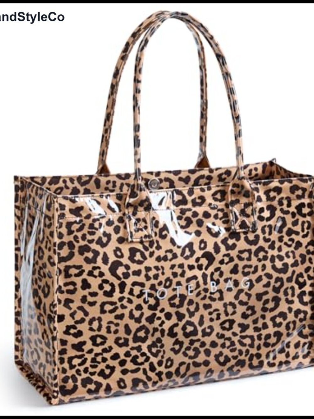 PVC Tote Bag Large Handbag Top Handle Wide Strap Waterproof Foldable Women's
